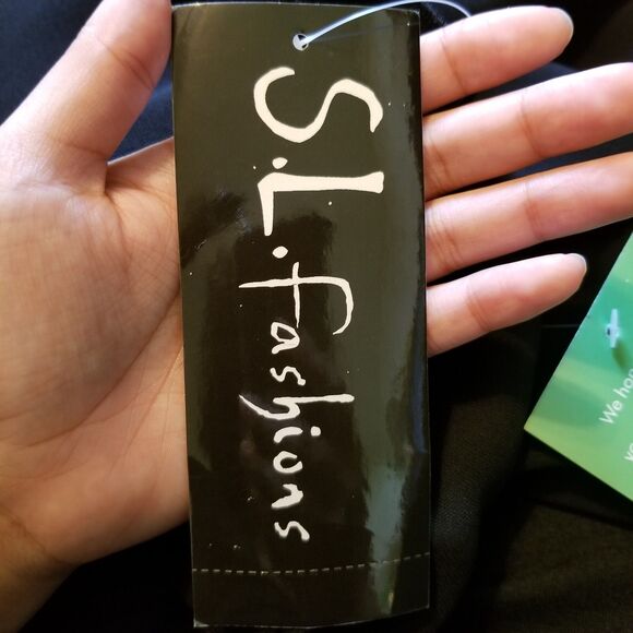 S.L. Fashions Women's Size 6 Missy Black Short Sleeve Layered Formal Dress - Picture 9 of 11